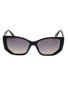 KL6071S rechthoekige kattenoogzonnebril van zwart acetaat