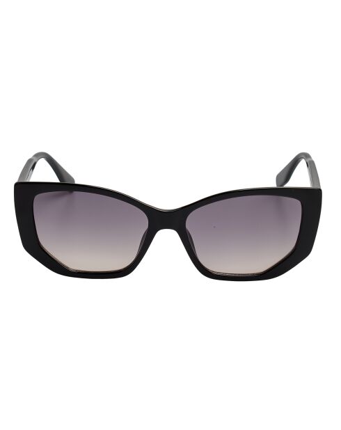 KL6071S rechthoekige kattenoogzonnebril van zwart acetaat