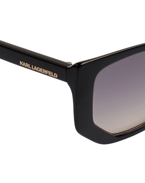 KL6071S rechthoekige kattenoogzonnebril van zwart acetaat