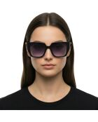KL6098S schwarze rechteckige Acetat-Sonnenbrille