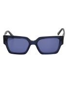 KL6089S transparante marineblauwe rechthoekige zonnebril van acetaat