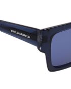 KL6089S transparante marineblauwe rechthoekige zonnebril van acetaat