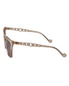 Lunettes de soleil rectangulaires en acétate LJ780S sable cristallin