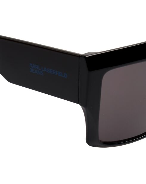 KLJ6148S brede rechthoekige zonnebril van zwart acetaat