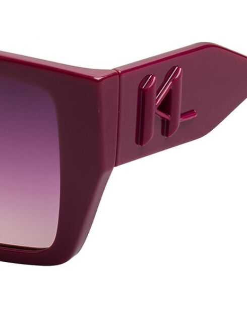 KL6098S rechteckige Sonnenbrille aus Azetat in Pflaumenfarben
