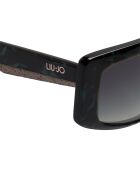 Havana groene LJ791S rechthoekige zonnebril van acetaat