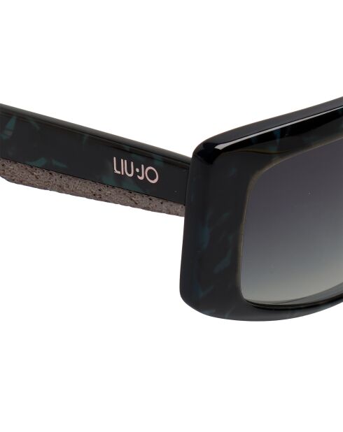 Havana groene LJ791S rechthoekige zonnebril van acetaat