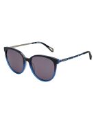 SZV307 ronde zonnebril met blauwe gradiënt