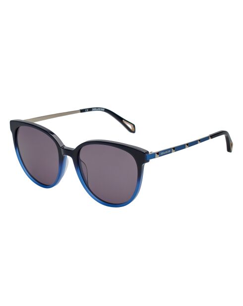 SZV307 runde Sonnenbrille mit blauem Farbverlauf