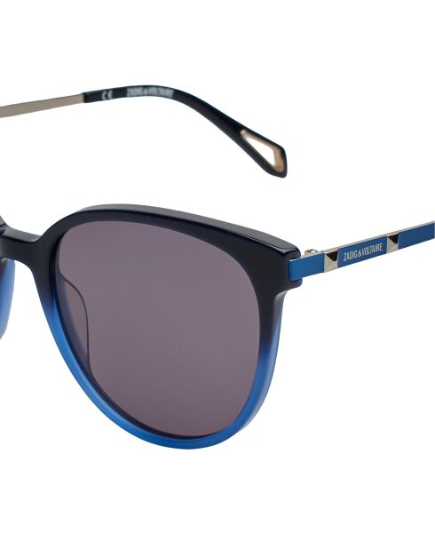 SZV307 runde Sonnenbrille mit blauem Farbverlauf