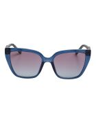 Lunettes de soleil œil de chat en acétate LJ749S bleu transparent