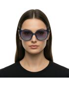 Lunettes de soleil œil de chat en acétate LJ749S bleu transparent
