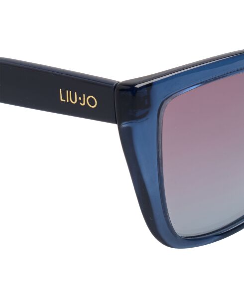 Lunettes de soleil œil de chat en acétate LJ749S bleu transparent