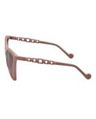 LJ773S rosafarbene rechteckige Sonnenbrille