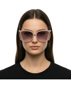 LJ773S rosafarbene rechteckige Sonnenbrille