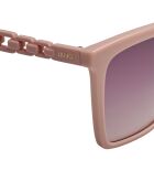 LJ773S rosafarbene rechteckige Sonnenbrille