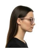 LJ773S rosafarbene rechteckige Sonnenbrille