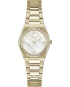 Iris analoog dameshorloge in goudkleurig roestvrij staal