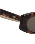 LJ792S dark Havana zonnebril van acetaat met kattenoog