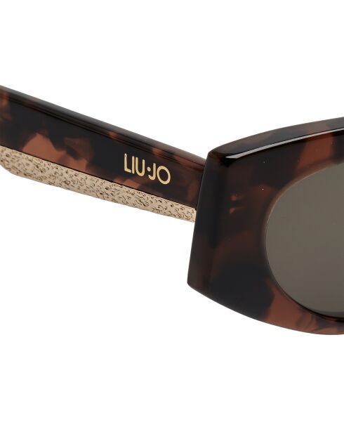 LJ792S dark Havana zonnebril van acetaat met kattenoog