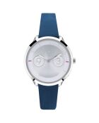 Claire analoog dameshorloge in blauw roestvrij staal