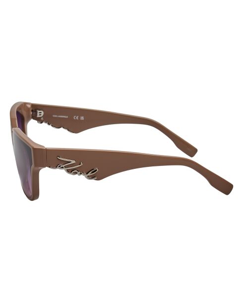 KL6161S Nudefarbene, moderne rechteckige Sonnenbrille aus Azetat