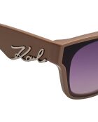 KL6161S Nudefarbene, moderne rechteckige Sonnenbrille aus Azetat