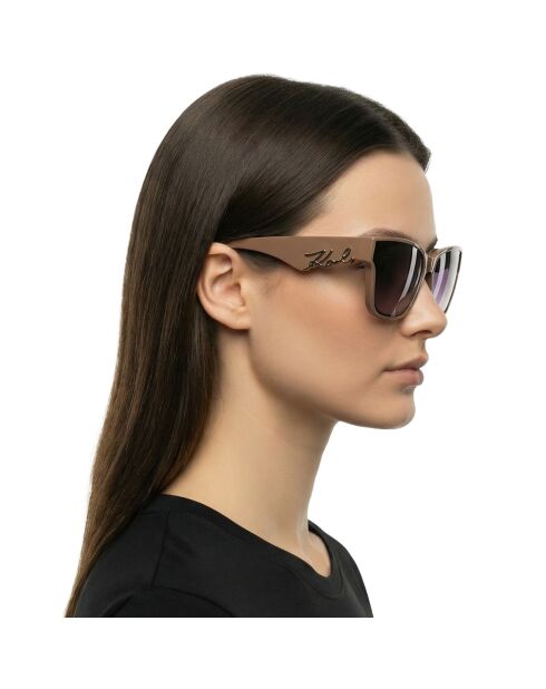 KL6161S Nudefarbene, moderne rechteckige Sonnenbrille aus Azetat