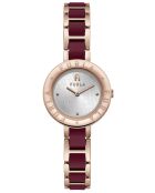 Mia analoog dameshorloge in roze roestvrij staal