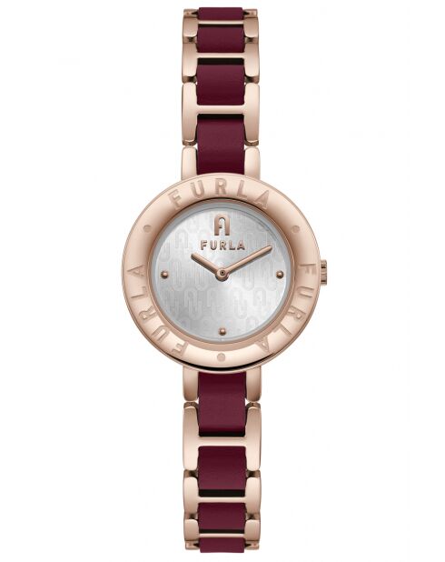 Mia analoog dameshorloge in roze roestvrij staal