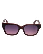 KL6161S Bordo moderne rechteckige Acetat-Sonnenbrille