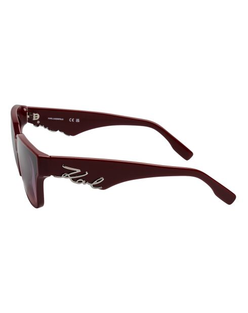KL6161S Bordo moderne rechteckige Acetat-Sonnenbrille