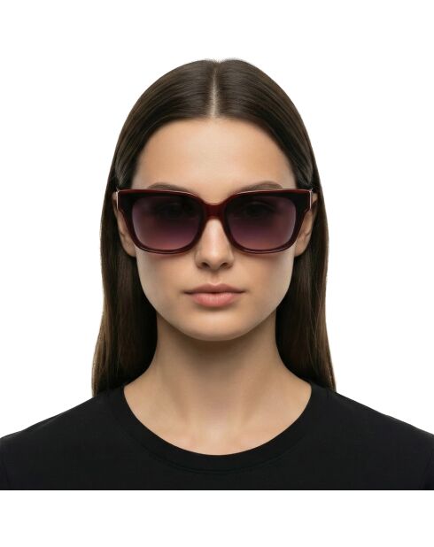 KL6161S Bordo moderne rechteckige Acetat-Sonnenbrille
