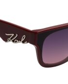 KL6161S Bordo moderne rechteckige Acetat-Sonnenbrille