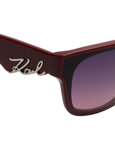 KL6161S Bordo moderne rechteckige Acetat-Sonnenbrille