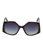 KL6208S moderne vierkante zonnebril dark havana