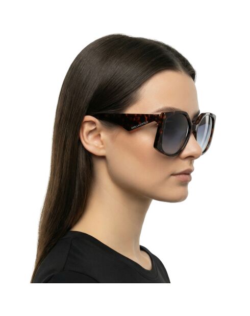 KL6208S moderne vierkante zonnebril dark havana