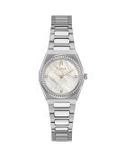 Analoog dameshorloge Flora in grijs roestvrij staal