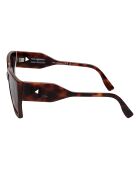 KL6098S N rechteckige Sonnenbrille aus recyceltem Kunststoff in dunklem Havanna