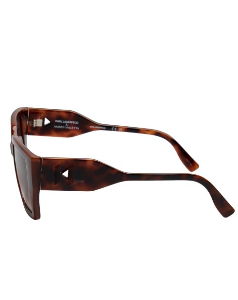 KL6098S Dark Havana rechteckige Sonnenbrille aus Azetat