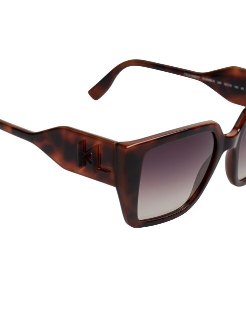 KL6098S Dark Havana rechteckige Sonnenbrille aus Azetat