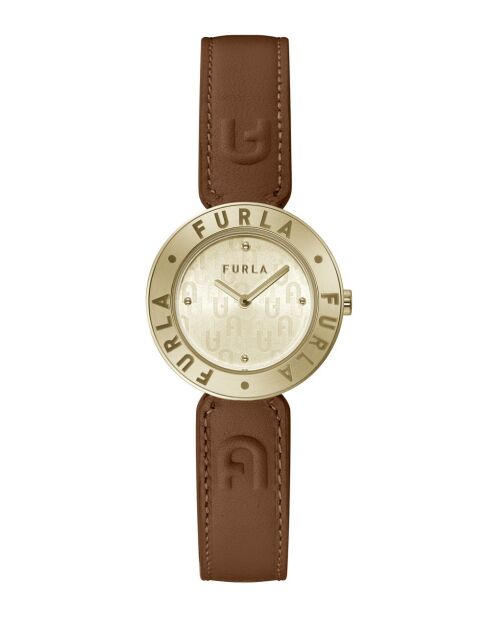 Lou analoog dameshorloge in bruin roestvrij staal