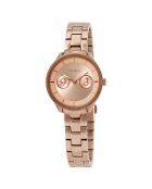 Helene analoog dameshorloge in roze roestvrij staal