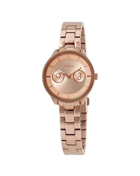 Helene analoog dameshorloge in roze roestvrij staal