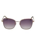 LJ141S Havana gouden vierkante metalen zonnebril