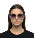 LJ141S Havana gouden vierkante metalen zonnebril