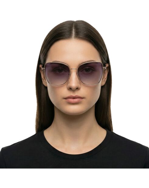 LJ141S Havana gouden vierkante metalen zonnebril