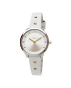 Julie analoog dameshorloge in wit roestvrij staal