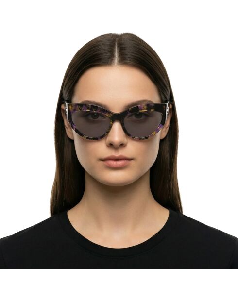 LJ787S Cat-Eye-Sonnenbrille aus mehrfarbigem Acetat, schwarz-lila