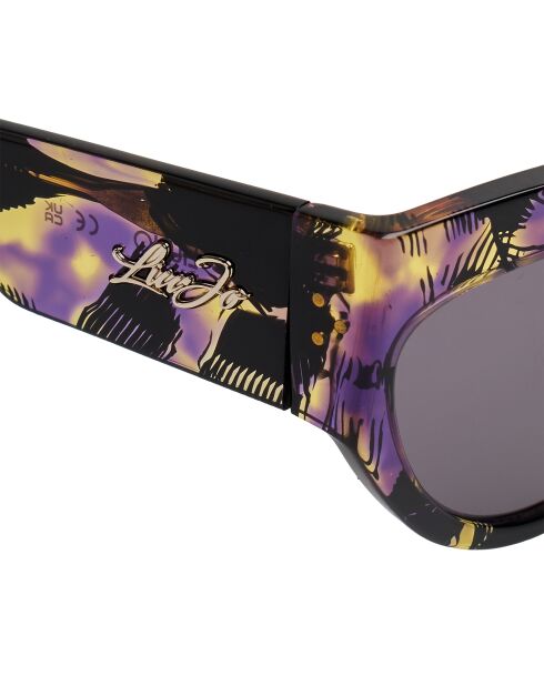 LJ787S Cat-Eye-Sonnenbrille aus mehrfarbigem Acetat, schwarz-lila